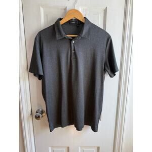 Theory Men's Heather Gray Short Sleeve Polo Shirt Size XL EUC